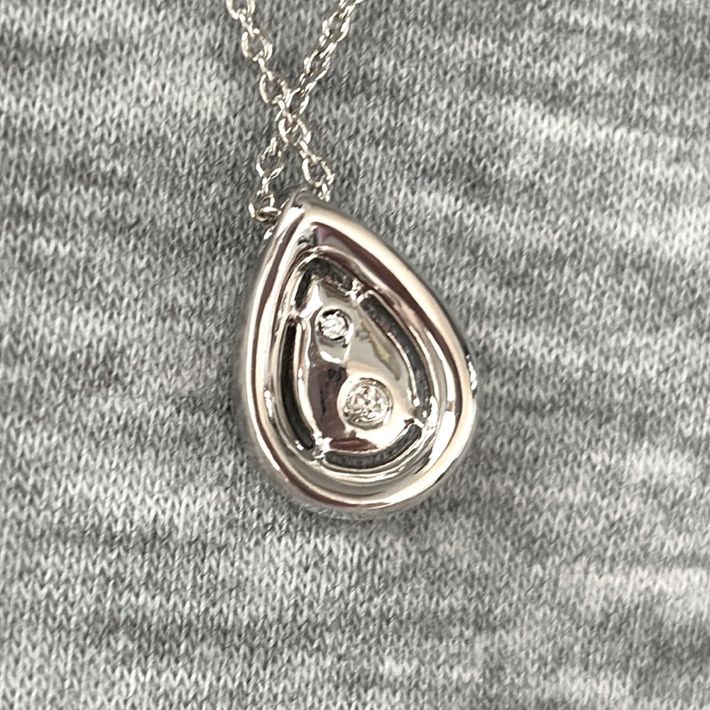 NWT Eliot Danori Rhodium-Plated Crystal Teardrop Pendant Necklace - Picture 8 of 9